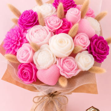 Bouquet rose — tons rose & fuchsia